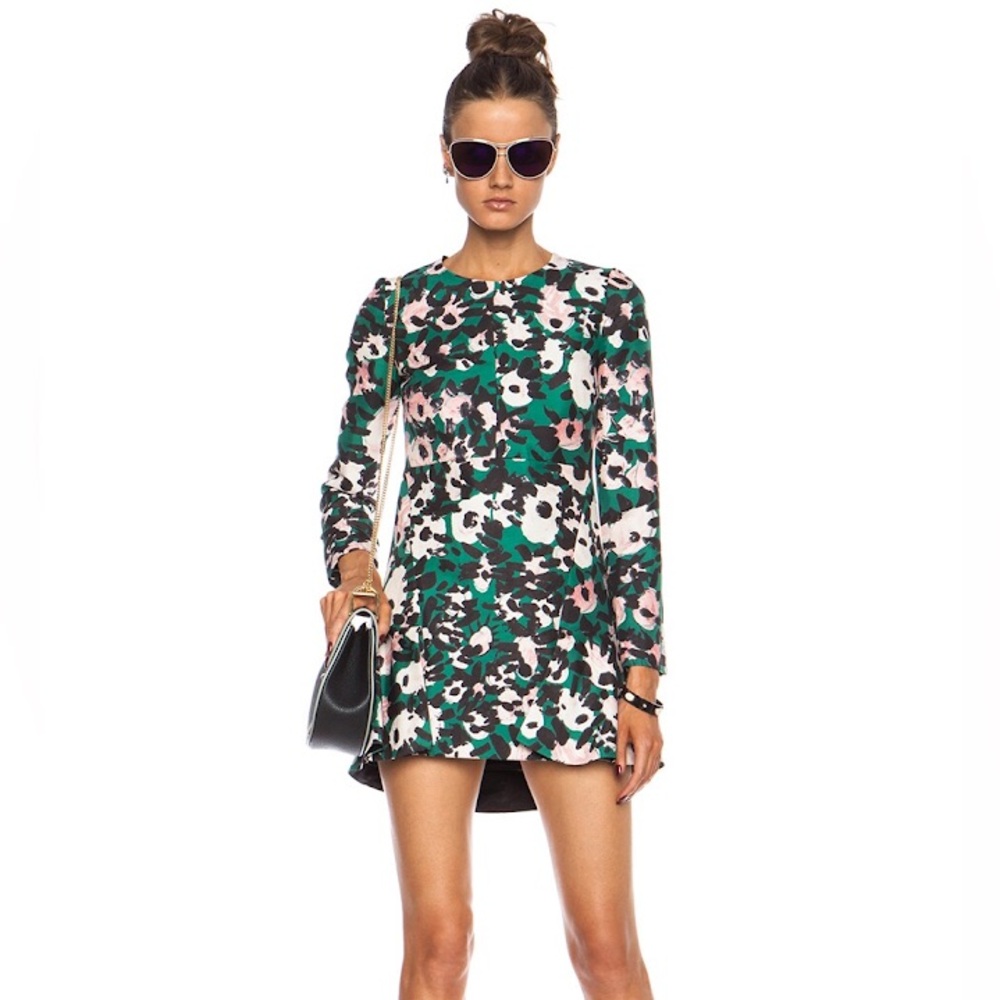 Marni Stampe Bright Cotton-Blend Dress in Gazebo